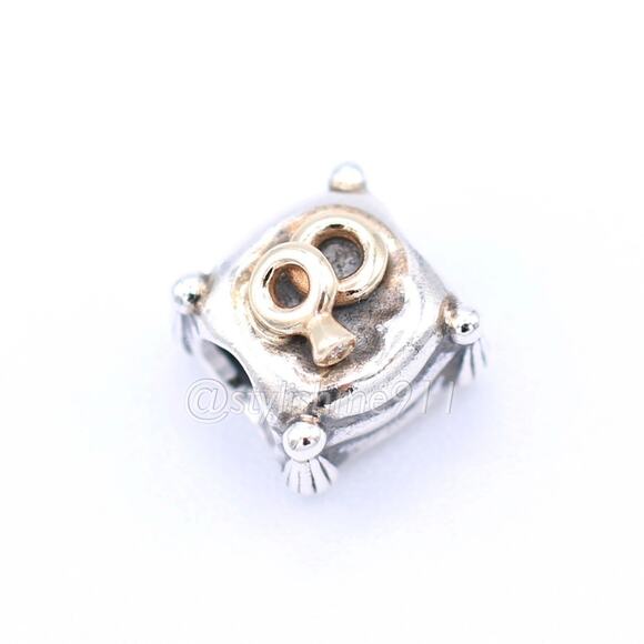 Authentic PANDORA Romantic Union Charm with 14K Gold - 790549D - Picture 9 of 11